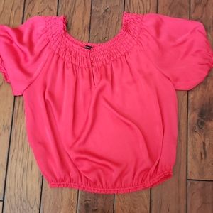 Slinky cool red polyester blouse...NWOT
